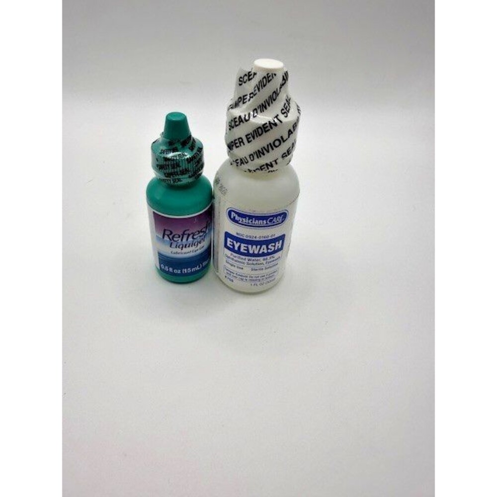 Refresh Liquigel Eye Drops 0.5oz + PhysiciansCare Eyewash Bundle Sealed